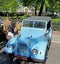 Retrocar of 1950-70s soviet light truck UAZ-69(GAZ-69) with top