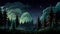 Retrofire Rocket 8-bit Monsoon Forest Night Illustration
