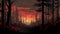 Retroreflective 8-bit Hemlock Forest Fireman Illustration