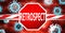 Retrospect and coronavirus, symbolized by a stop sign with word Retrospect and viruses to picture that Retrospect affects the