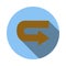 Return arrow icon, flat style