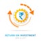 Return on investment, Indian Rupee Exchange, vector Illustration