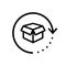 Return package vector icon. Delivery parcel illustration symbol. Cargo goods box sign or logo.