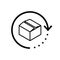 Return package vector icon. Delivery parcel illustration symbol. Cargo goods box sign or logo.