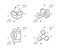 Return package, Weather phone and Graph chart icons set. Chemistry molecule sign. Vector