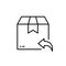 Return Parcel Box Line Icon. Exchange Package of Delivery Service Linear Pictogram. Arrow Back Shipping Return Goods