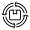 Return parcel icon, outline style