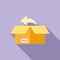 Return product box icon flat vector. Parcel delivery