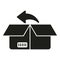 Return product box icon simple vector. Parcel delivery