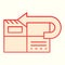 Return to sender line icon. Returned mail, envelope with curved arrow. Postal service vector design concept, outline