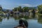 Returning after a boat trip around Lake Skadar, Montenegro in summertime