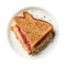 Reuben Sandwich On White Plate On A White Background