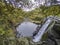 Reunion island waterfall and bassin surounding by tropical forest