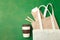 Reusable bamboo cup, eco bag and craft packs