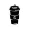 Reusable coffee cup black glyph icon