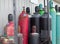 Reusable gas tanks refills chemical products under pressure empty bottles