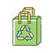 Reusable grocery bag RGB color icon