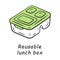 Reusable lunch box color icon