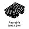 Reusable lunch box glyph icon