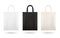 Reusable shopping tote bag mockup set with different fabric colors