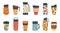 Reusable thermo mugs and tumblers, thermos icons