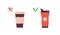 Reusable tumbler vs disposable cup. Takeaway coffee mug on zero waste poster