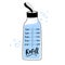 Reusable water bottle decal with timing of regular water intake. Hourly marked drinking flask. Motivational sticker