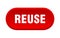 reuse button. rounded sign on white background