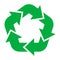 Reuse and recycling green icon, ecological sign