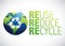 Reuse reduce recycle globe illustration design