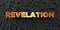 Revelation - Gold text on black background - 3D rendered royalty free stock picture
