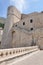 Revelin Fortress viewed from the bridge linking it to the Ploce Gate, all part of the walls surrounding Old Town Dubrovnik, Croati