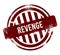 Revenge - red round grunge button, stamp