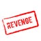 Revenge red rubber stamp isolated on white.