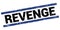 REVENGE text on black-blue rectangle stamp sign