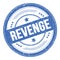 REVENGE text on blue round grungy stamp