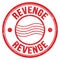 REVENGE text written on red round postal stamp sign