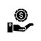 Revenue expectation black icon concept. Revenue expectation flat vector symbol, sign, illustration.