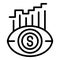 Revenue eye icon outline vector. Profit finance