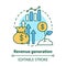 Revenue generation concept icon. Income increase idea thin line illustration. Business development. Sprout with dollar