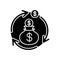 Revenue synergy black glyph icon