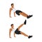 Reverse plank kicks exercise. Flat vector