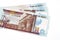 Reverse sides of 50 LE fifty Egyptian pounds banknote series 2001 features an image of temple of Edfu, winged scarab and a