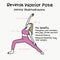 Reverse Warrior yoga pose and benefits cartoon illustration