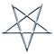 Reversed Pentagram symbol. Wiccan symbols- Cross of Sulfur. Metal runic spell circle. Satanic sign, Magic casting ring. Pentalpha