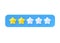 Review 3d render icon - 2 gold star customer bad quality review, rate experience service cartoon illustration