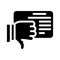 Review with dislike glyph icon vector illustration