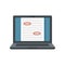 Review laptop editor icon flat isolated vector