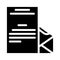 Review letter mail glyph icon vector illustration