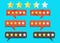 Review rating bubble flat vector illustration, customer reviews stars rate